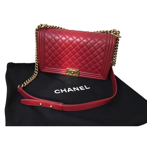 large red chanel boy bag|pre owned chanel boy bag.